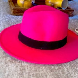 Hot pink fedora